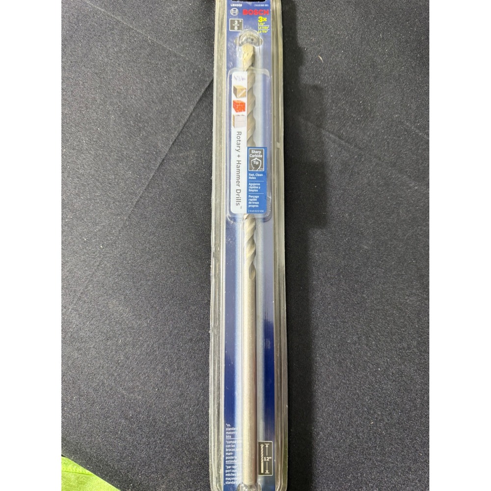 Bosch LBH009 3/8 x 12 Rotary Hammer Drill Bit Carbide Tip New Masonry Concrete